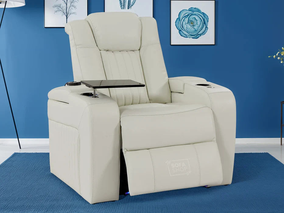 White Leather Recliner Chairs
