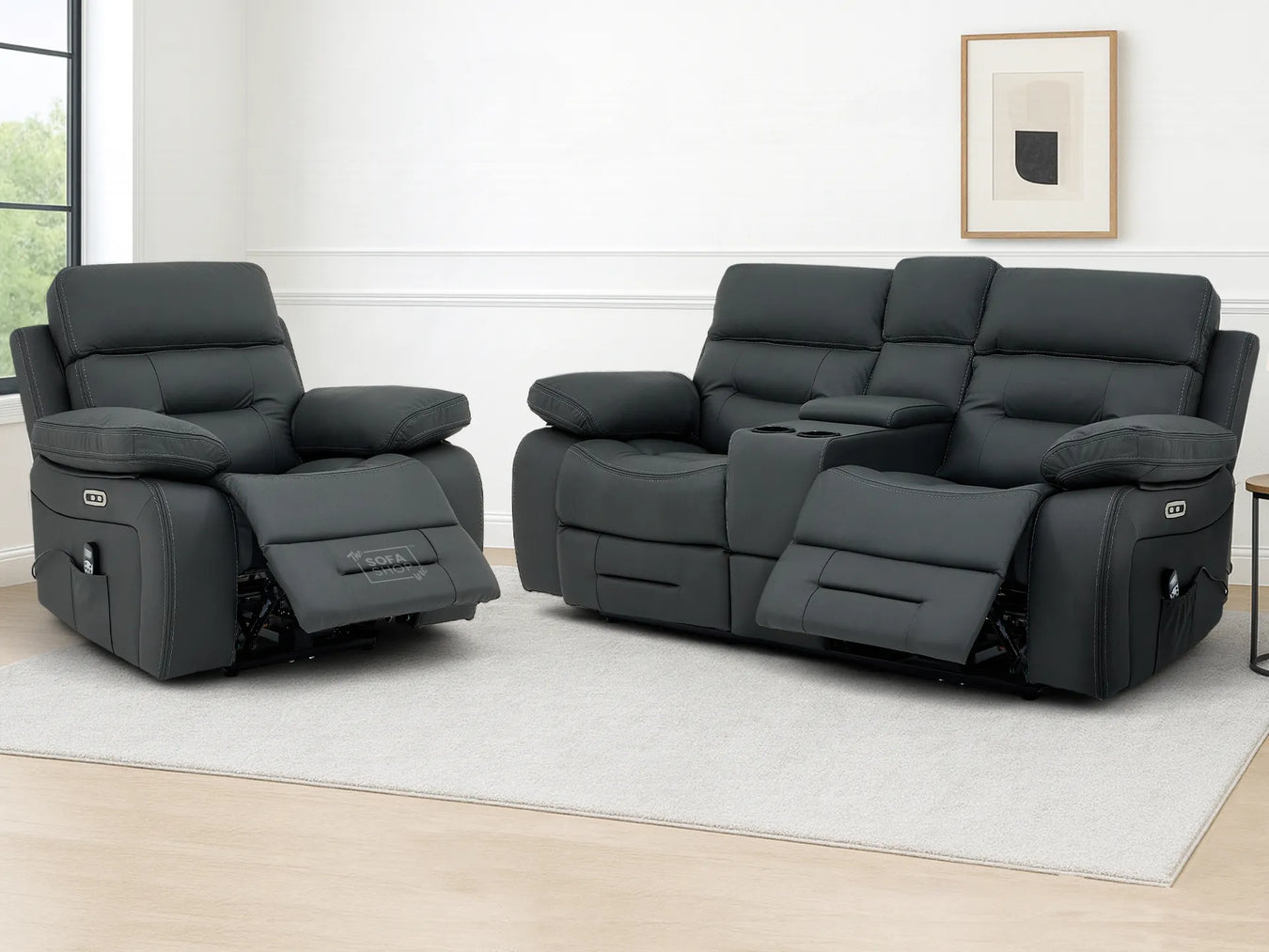 2 Seater Sofa with Recliner