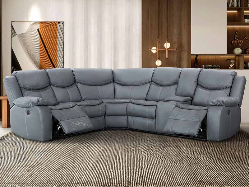 Leather recliner corner sofa sale hot sale