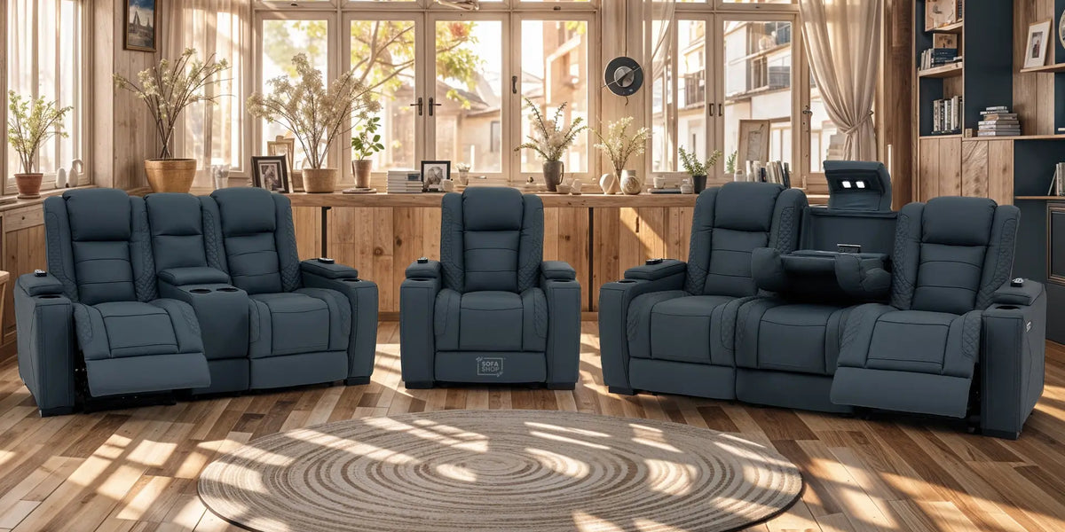 Blue Sofas With Recliner InterestFree Finance Shop Now