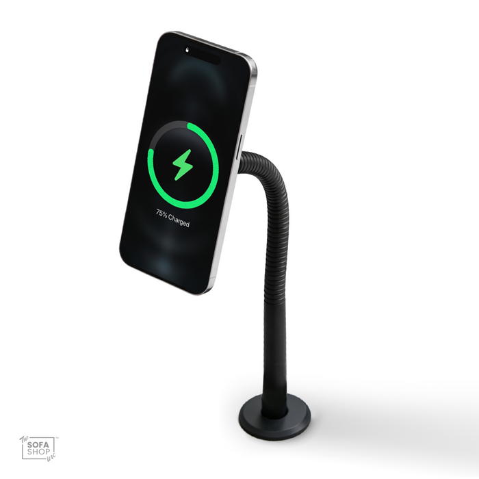 The Sofa Shop Magnetic Charging Phone Holder In Black | Hi-Tech Hands-Free Phone Stand With 7.5W Wireless Charging + Strong Magnetic Mount + Adjustable Viewing Angle