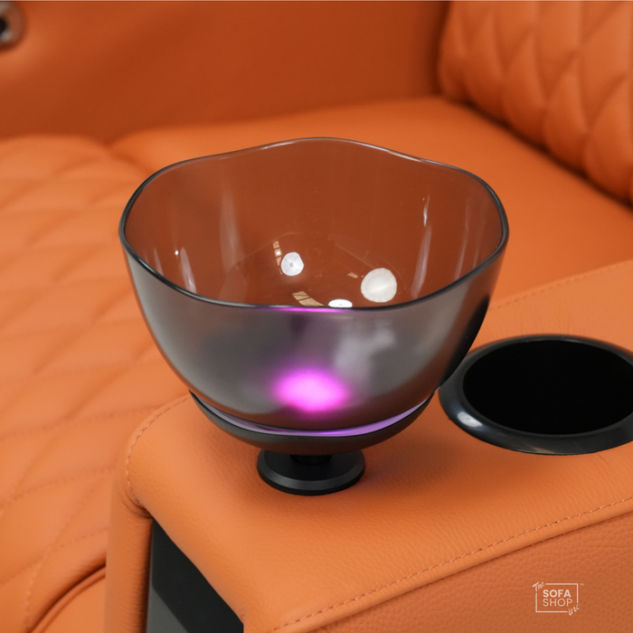 Popcorn Bowl In Black | Cinema Snack Bowl With Ambient Lighting + Anti-Spill Design + Microwave Safe + Dishwasher Safe | Ivory | The Sofa Shop