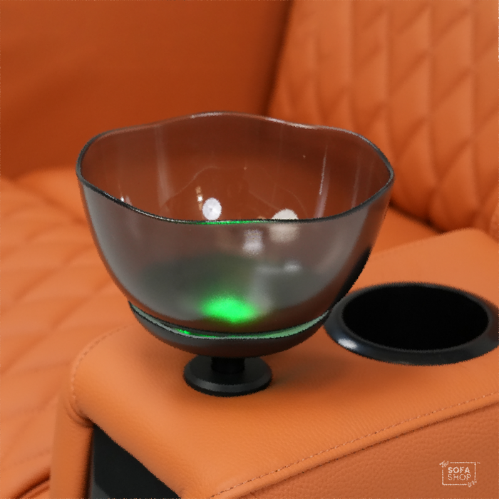 Popcorn Bowl In Black | Cinema Snack Bowl With Ambient Lighting + Anti-Spill Design + Microwave Safe + Dishwasher Safe | Ivory | The Sofa Shop