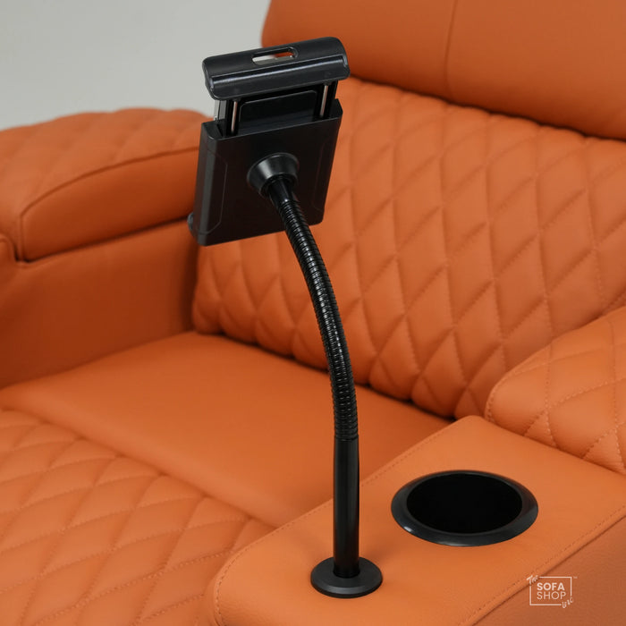 The Sofa Shop Wireless Phone Holder In Black | 320mm | Recliner Sofa Accessory With Wireless Charging + USB Charging + Adjustable Angle + Phone & Tablet Support