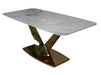 Gold Dining Table With Polar White Sintered Stone Top - Valeo