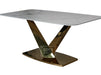 Gold Dining Table With Polar White Sintered Stone Top - Valeo