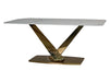 Gold Dining Table With Polar White Sintered Stone Top - Valeo