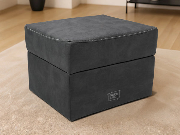Storage Footstool In Black Fabric - Florence
