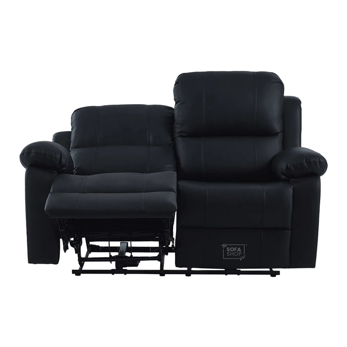 Trento 2 Seater Black Real Leather Electric Recliner Sofa | Smooth Power Recline, USB-C Charging | The Sofa Shop