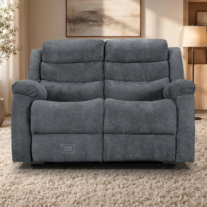 2 Seater Grey Fabric Electric Recliner Cinema Sofa With Power Headrest, USB Charging & Storage | Chelsea | The Sofa Shop