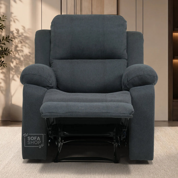 1 Seater Manual Recliner Chair | Dark Grey Fabric | Trento