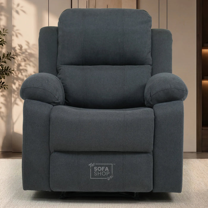 1 Seater Manual Recliner Chair | Dark Grey Fabric | Trento