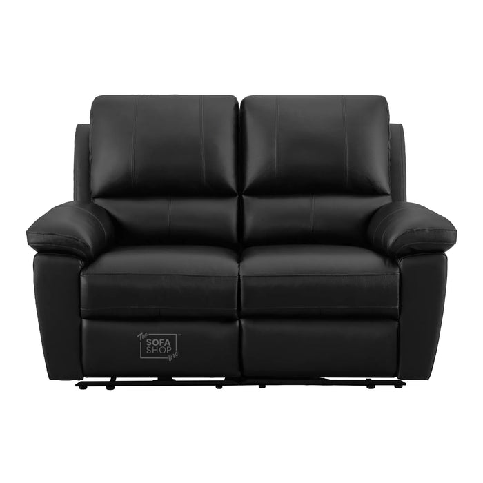 3+2+1 Electric Recliner Sofa Set in Black Real Leather | Hi-Tech Leather Suite with Power Recline + Drop-Down Table + Cup Holders + USB-C Charging + Wall-Hugging Design | Trento | The Sofa Shop