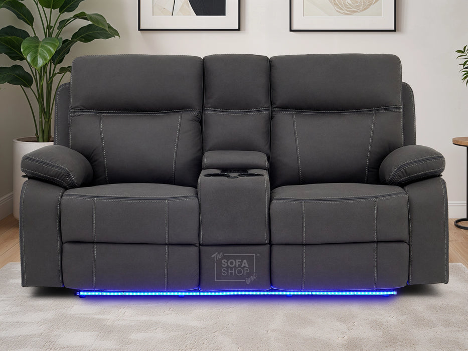 3+2+1 Piece Electric Home Cinema Theatre Sofa Set | Fabric Couch Suite Package In Grey with Console + USB + Massage + Storage | Vinsonova | The Sofa Shop