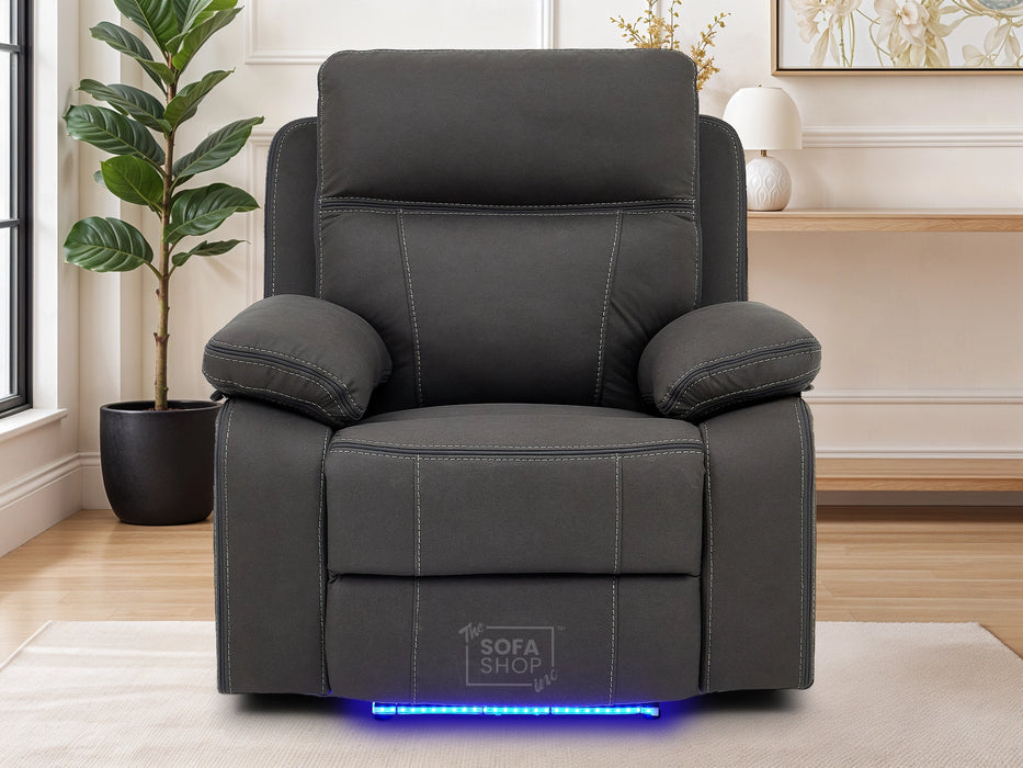 3+2+1 Piece Electric Home Cinema Theatre Sofa Set | Fabric Couch Suite Package In Grey with Console + USB + Massage + Storage | Vinsonova | The Sofa Shop