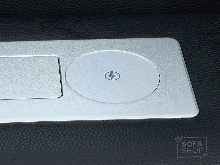 Real Leather 3+1 Electric Recliner Sofa Set In Black | Cinema Sofa Seats Package with USB Ports, Storage & Charger | Capri