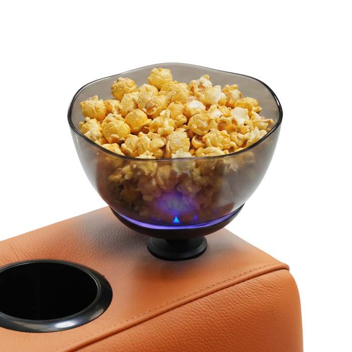 Popcorn Bowl In Black | Cinema Snack Bowl With Ambient Lighting + Anti-Spill Design + Microwave Safe + Dishwasher Safe | Ivory | The Sofa Shop