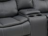 4 Seater Electric Recliner Sofa in Grey Leather | Different Colour Stitching on Left-Hand Facing and Right-Hand Facing Sides | Highgate | Second Hand Sofa 85 (New – Mismatched Stitching)