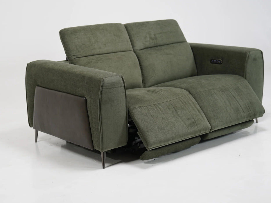 2 Seater Reclining Sofa with Electric Recliners | Cinema Sofa - Emerald Green - 7