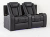 2 Seater Recliner Electric Sofa | Black Real Leather Cinema Seats With LED Cup Holders, Power Headrests & Arm Storage | Milano | The Sofa Shop - 32