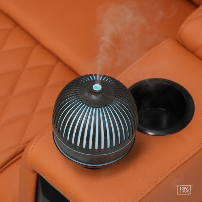 The Sofa Shop Scent Diffuser In Black | Hi-Tech Aroma Mist Diffuser With 7 Colour Ambient Light + Humidifier Function + 12 Hour Misting + Auto Power-Off | Lotus