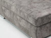 Large Grey Plush Velvet Footstool - 40