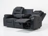 3 Seater Electric Recliner Sofa In Black Leather | Left Front Panel Stitching Loose, Small Back Mark, Left & Right Seats Sunken | Veneto | Second Hand Sofas 6