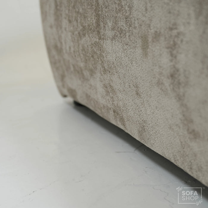 2 Seater Beige Static Sofa With Removable Cushions | Dent On LHF Arm | Genova | Second Hand Sofa 29