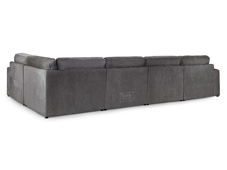 Right Hand Facing Corner Sofa in Mocha, White Or Grey Fabric - Kiana