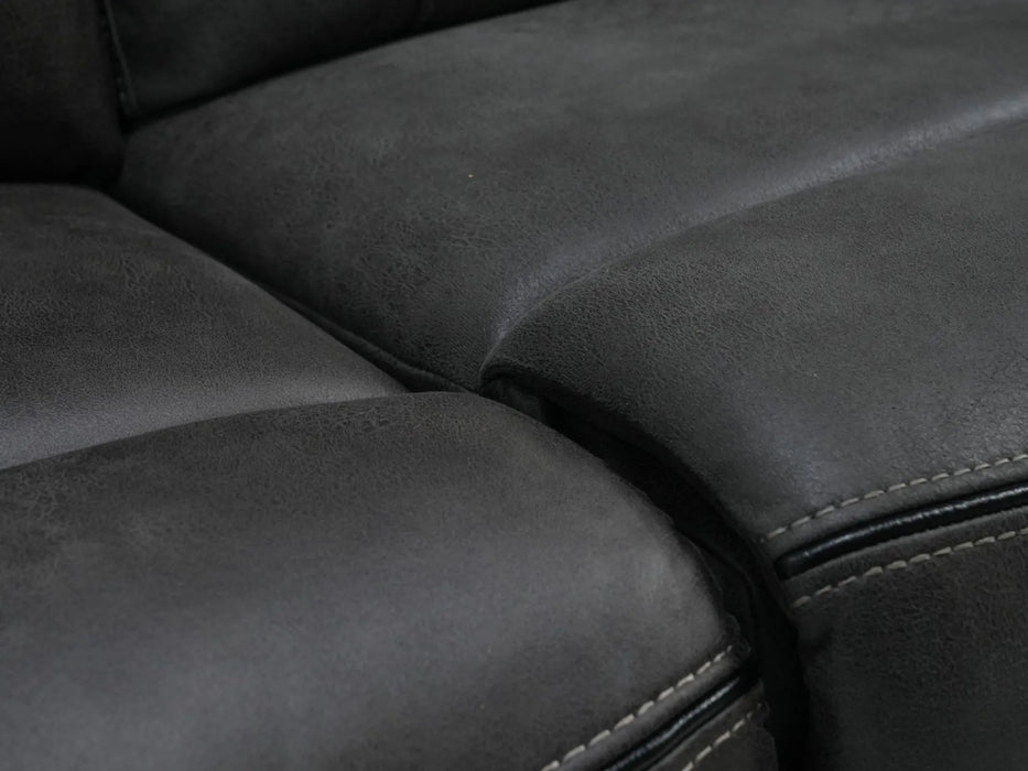 3 Seater Hi-Tech Sofa | Electric Recliner Home Cinema Seat in Grey Fabric | Uneven Seats + Speakers Not Working | Vinson | Second Hand Sofas 208