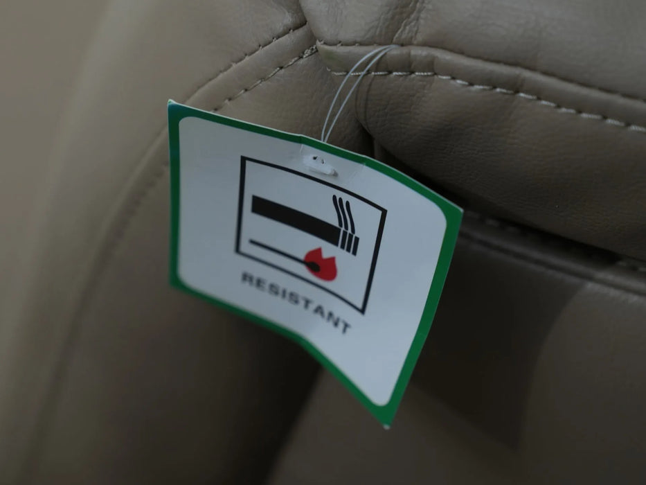 2 Seater Electric Recliner Sofa in Cream Faux Leather | Storage, Cup Holders & USB Ports | Scuff on Side Panel + No Feet | Solero | Ex Display Sofas 111