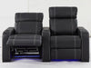 2 Seater Reclining Smart Couch | Electric Hi-Tech Sofa in Black Real Leather With USB Ports, Power Recliners & LED | Catania | The Sofa Shop - 31