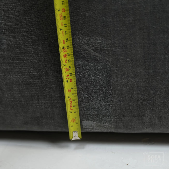 1 Seater Static Grey Fabric Sofa With Freestanding Flexibility | Tape Marks On Arms & Black Mark At Back | Vicenza | Second Hand Sofa 28