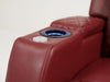 Venice 3 Seater Electric Recliner Cinema Sofa In Red Leather | Small Scuffs on Left Ear & Top Panel, Right Cooling Feature Not Working | Second Hand Sofas 35