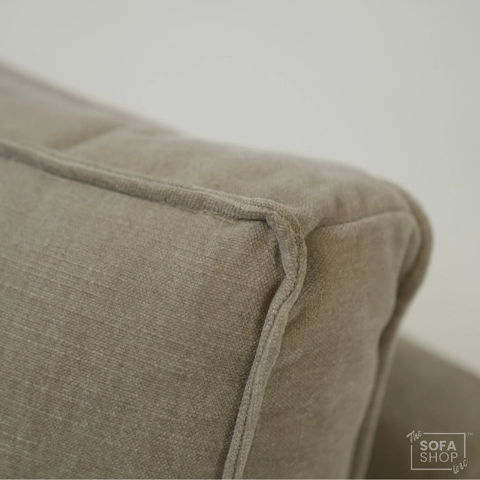4 Seater Static Fabric Sofa & Footstool | RHF Stain, Back Damage & No Feet | Vicenza | Second Hand Sofa 27