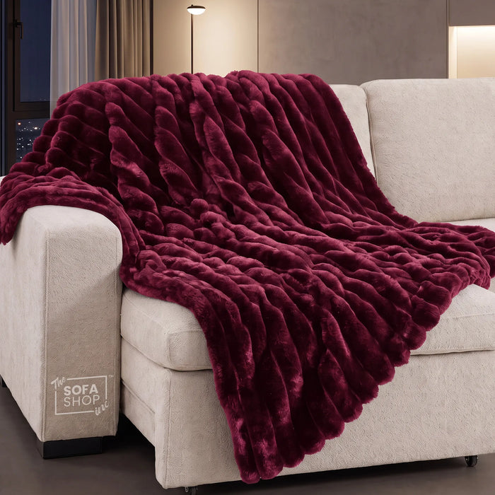Premium Red Flannel Plush Blanket 150x200cm | Warm Soft Plush Throw for Couch, Bed And Sofa | The Sofa Shop