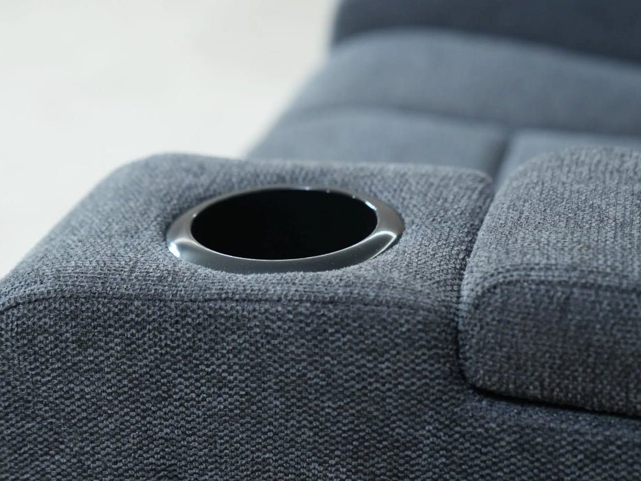 2 Seater Electric Recliner Sofa in Grey Tweed Fabric | Worn Fabric, Uneven Ears | Lawson | Ex Display Sofas 113