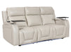 3+1 Electric Recliner Sofa Set inc. Cinema Seat in Light Beige Leather. 2-Piece Cinema Sofa Set with USB & Storage Box - Venice Series Two