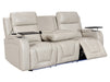 3+1 Electric Recliner Sofa Set inc. Cinema Seat in Light Beige Leather. 2-Piece Cinema Sofa Set with USB & Storage Box - Venice Series Two