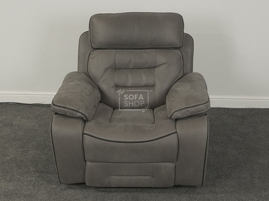 Tuscany Electric Recliner Chair in Grey Fabric - Stitching Loose On Recliner - Second Hand Sofas 35