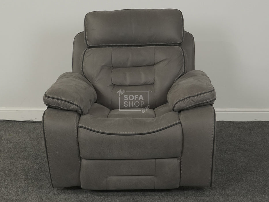 Tuscany Electric Recliner Chair in Grey Fabric - Stitching Loose On Recliner - Second Hand Sofas 35