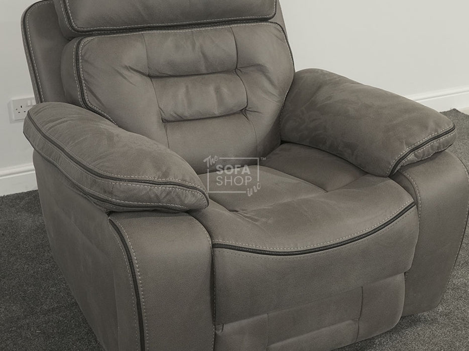 Tuscany Electric Recliner Chair in Grey Fabric - Stitching Loose On Recliner - Second Hand Sofas 35