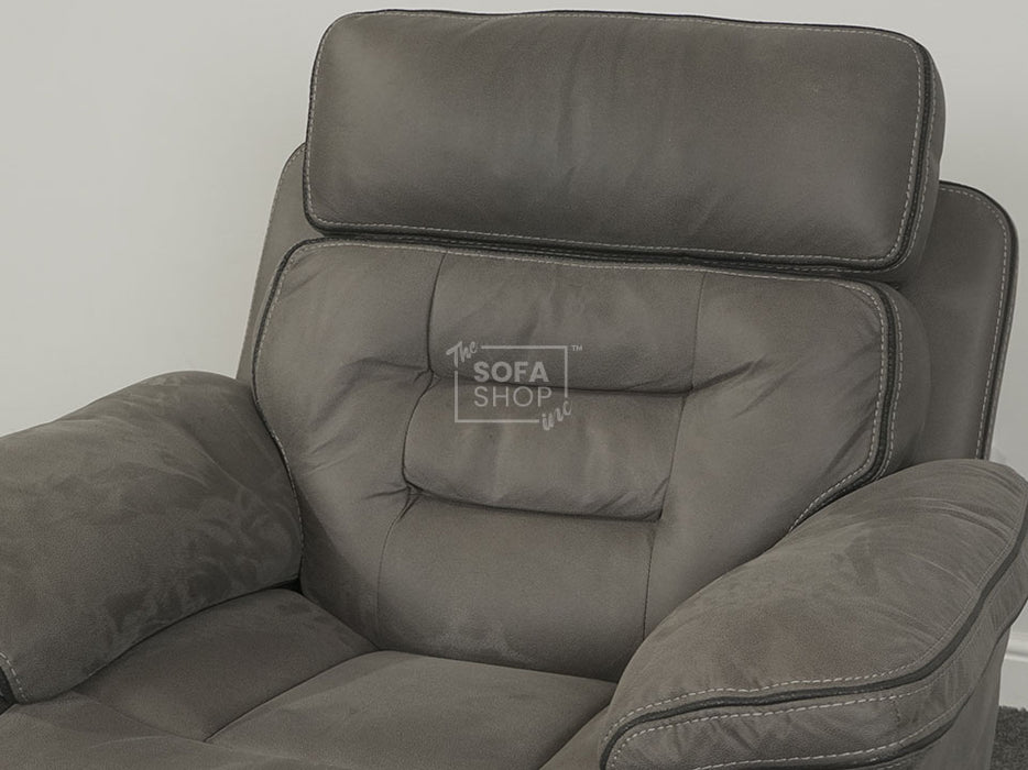 Tuscany Electric Recliner Chair in Grey Fabric - Stitching Loose On Recliner - Second Hand Sofas 35