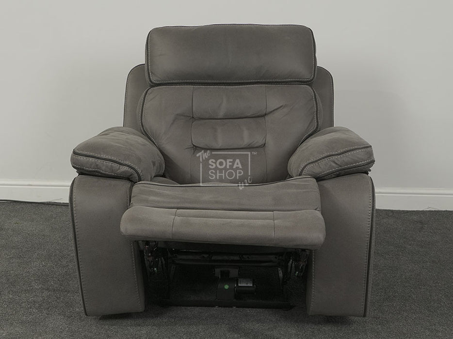 Tuscany Electric Recliner Chair in Grey Fabric - Stitching Loose On Recliner - Second Hand Sofas 35