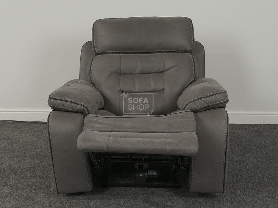 Tuscany Electric Recliner Chair in Grey Fabric - Stitching Loose On Recliner - Second Hand Sofas 35