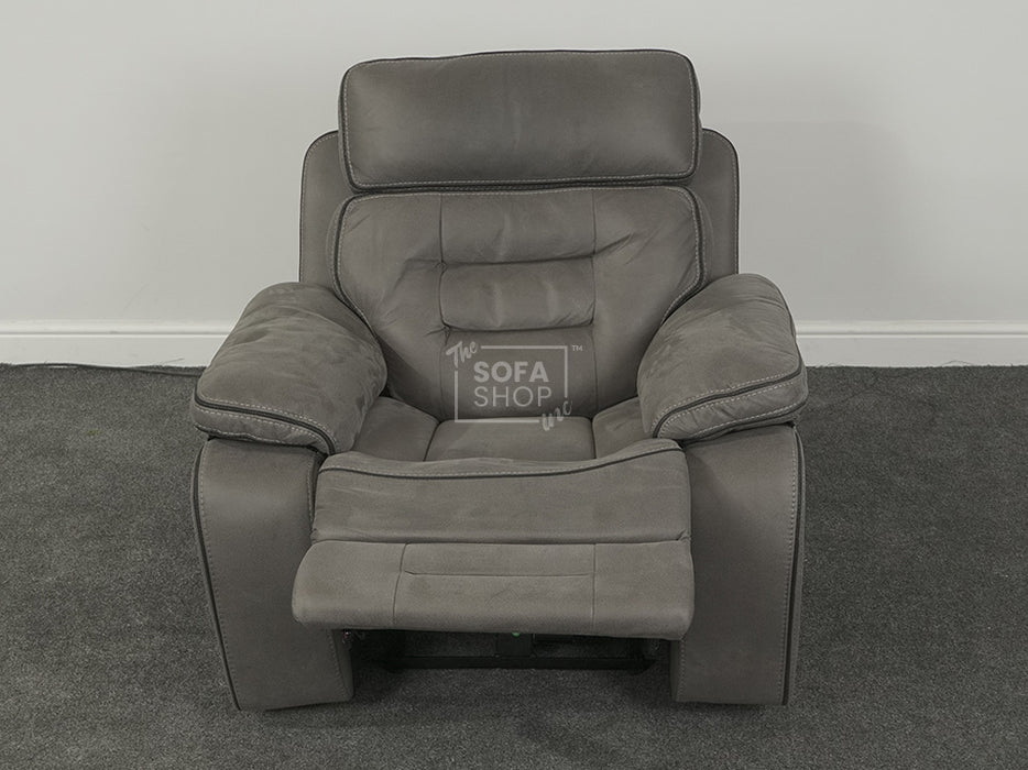 Tuscany Electric Recliner Chair in Grey Fabric - Stitching Loose On Recliner - Second Hand Sofas 35