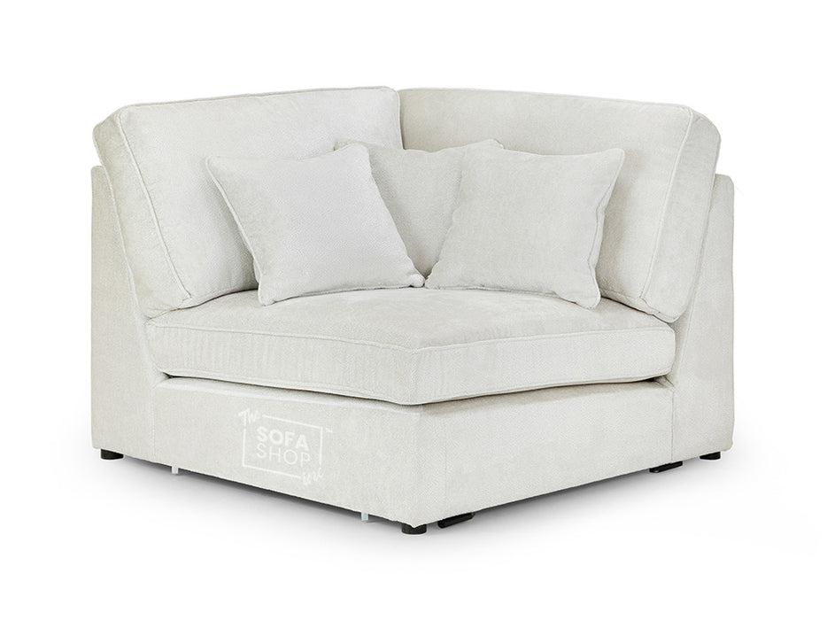 Modular Corner Sofa In Grey, White Or Mocha Fabric -  Kiana