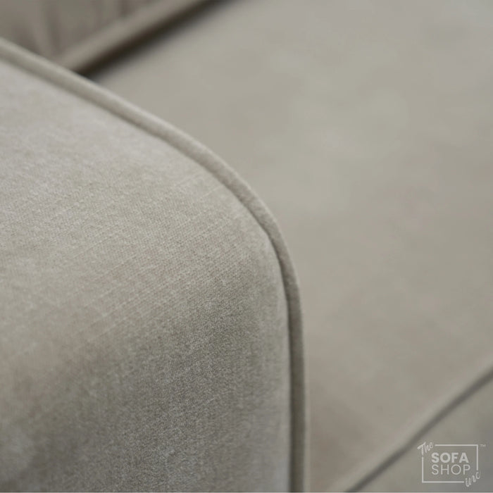 4 Seater Static Fabric Sofa & Footstool | RHF Stain, Back Damage & No Feet | Vicenza | Second Hand Sofa 27