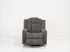 Electric Recliner Cinema Chair in Light Grey Fabric with Cup Holders - Sample Sofa 21