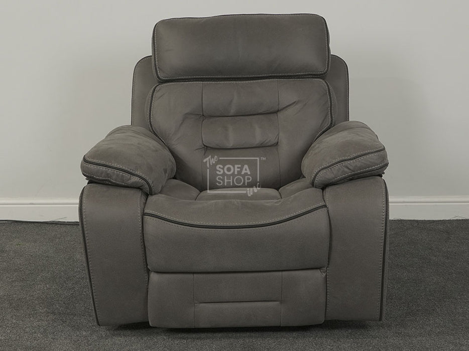 Tuscany Electric Recliner Chair in Grey Fabric - Stitching Loose On Recliner - Second Hand Sofas 35